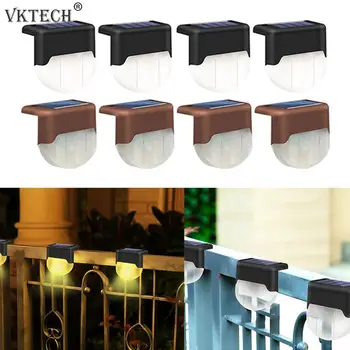 

4pcs LED Solar Deck Lights Waterproof Outdoor Step Fence Lamps for Patio Garden Pathway Yard Stair Lamp Solar Light