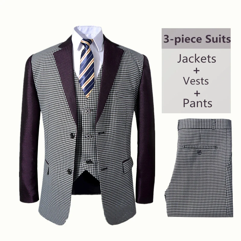 

2018 New Catwalk Children Suit Blazer Boys Suits For Weddings British Formal Suit Piano Costume Prom Suits 3-PCS school uniform