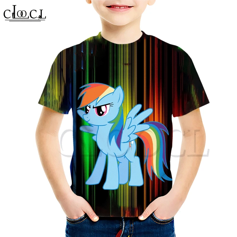 Детская футболка CLOOCL My Little Pony с 3D принтом модная дикая детская одежда коротким