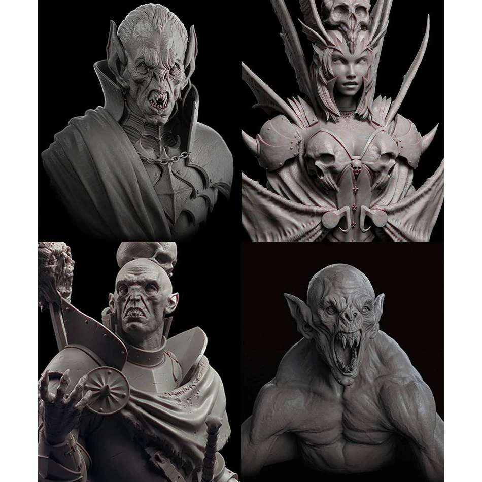 

Resin Figure 1/10 ancient fantasy bust crew include 4 Model Unassambled Unpainted Figure Building Kit