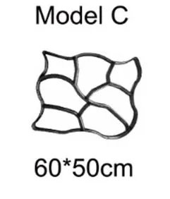 DIY Пластиковые траектории производитель плесень вручную мощения цемента кирпич камень дорога бетонные формы тротуар для сада дома - Цвет: Model C