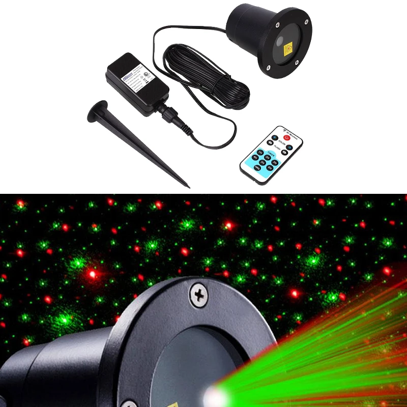 Xmas LED Garden Laser Spot Remote Controller Christmas Light IP68 Spotlight US
