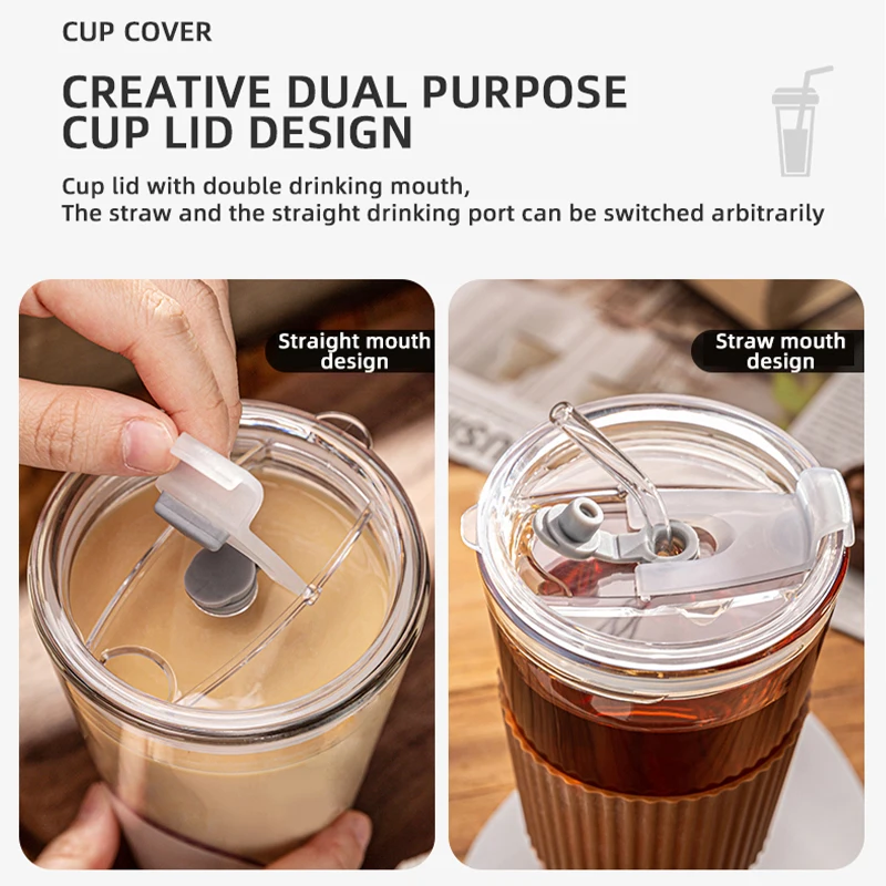 Christmas Insulated Glass Coffee Cup With Lid, Straw, Leather Strap  350ml/450ml, Heat Resistant Coffee & Tea Mug R230712 From Qiuti19, $13.67