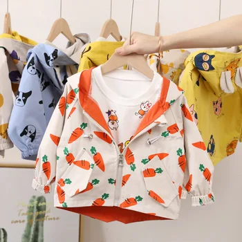 

Children spring autumn Outdoor Fleece Jackets For Boys and girls Clothing Hooded Warm Outerwear Windbreaker Baby Kids Thin Coat