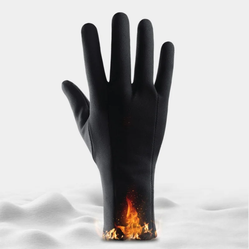 Winter Outdoor Sports Running Glove Warm Touch Screen Gym Fitness Full Finger Gloves For Men Women Gloves Black S-XXL 6