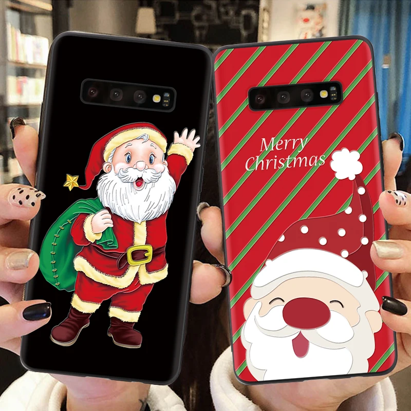 

Christmas Santa Claus Case For Samsung Galaxy S10 S9 S8 S7 S6 Plus A40 A50 A50S A70 A7 A9 A6 A8 Plus 2018 3D Relief Deer Cases