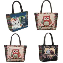 Роскошная брендовая Холщовая Сумка на плечо с принтом животных Женская Большая вместительная сумка с вышивкой Женская хозяйственная сумка модная дорожная сумка