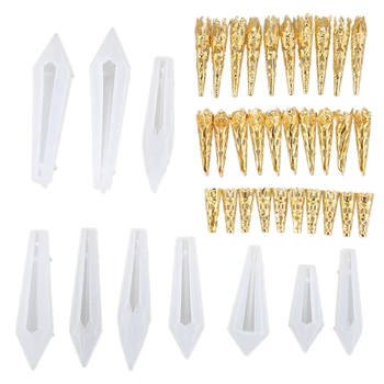 

40Pcs DIY Handmade Pendant Jewelry Mold UV Resin Epoxy Mould Crafts Making ,Soft Silicone Molds