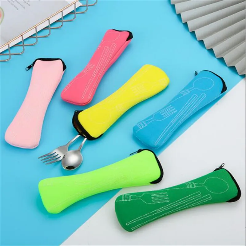 tableware storage bag tableware storage box Portable Tableware Bag Cutlery Bag Dinner Set Travel Packaging Storage Box Dinnerware Picnic Fork Spoon Without Dinnerware