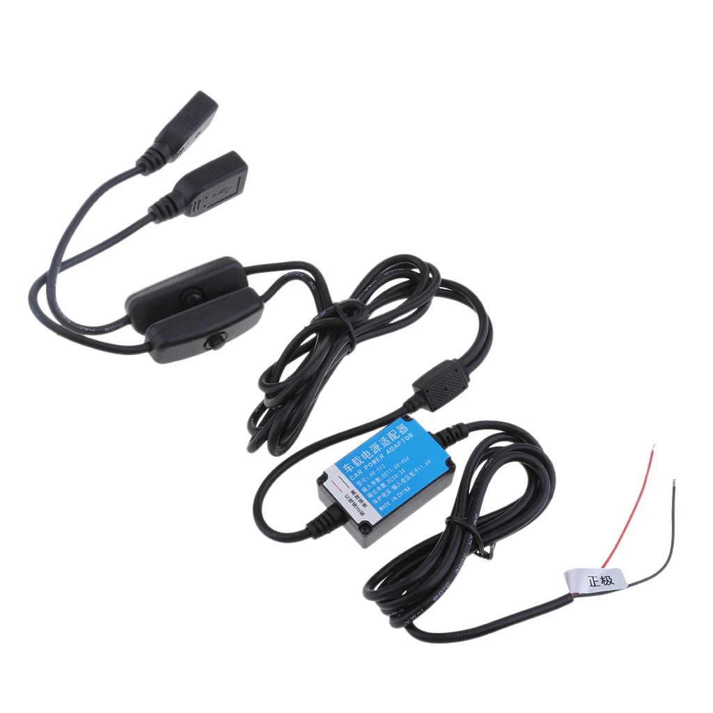 12 В/24 В до 5V3A адаптер питания инвертор двойной usb порты с переключателем для автомобилей двигатели 3,5 метров
