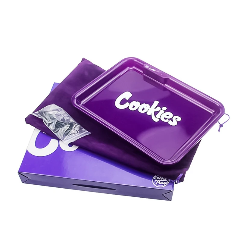 

LED Lights Rolling Tray Rechargeable Glowing Lighted Lit Glow Tobacco tray Cigarette Rolling tray Gift or Boyfriend smell proof