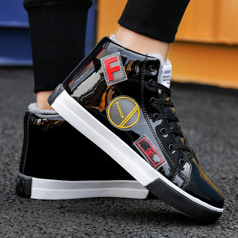 Мужская обувь для скейтбординга зимняя теплая прогулочная обувь мужская спортивная обувь на плоской подошве высокие кроссовки Tenis Masculino Chaussures Homme