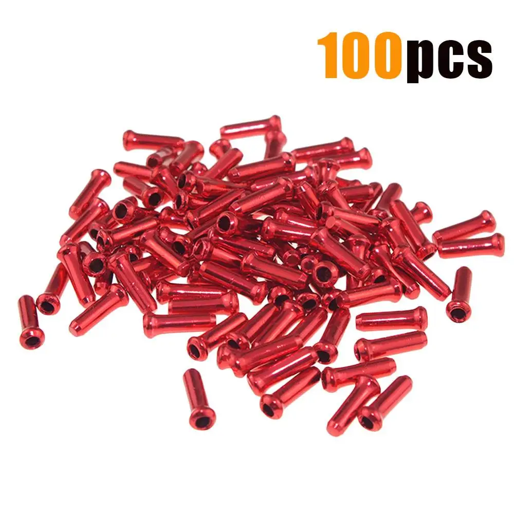 Sharplace 100Pcs Bicycle MTB Mountain Brake Wire Core End Cap Cable Cover Brake Gear Bike Parts 