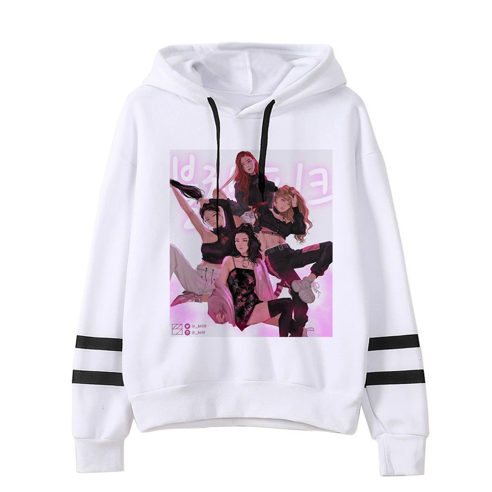 Blackpink Kill This Love Harajuku Толстовка для женщин Ullzang Jennie Rose Lisa Jisoo толстовка с героями мультфильмов осенне-зимняя теплая Женская толстовка с капюшоном