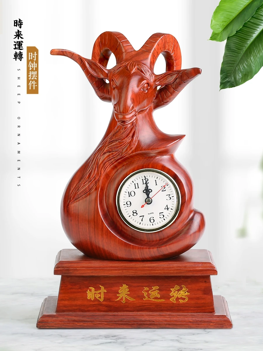 Sveglia Da Tavolo In Legno Zodiac Sheep Clock And Watch Ornament Soggiorno Creative Student Desk Top Orologio Elettronico Ornamenten