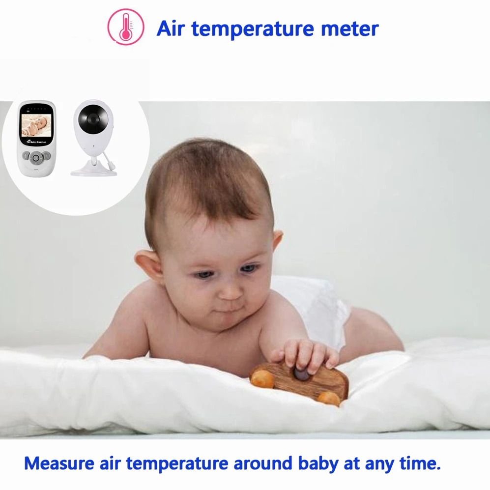 Wireless Baby Audio Monitor 2.4 INCH TFT LCD Display Two Way Talk Night Vision Security Camera Monitoring for Baby Security 6