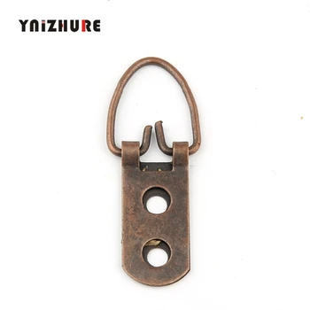 

YNIZHURE 4pcs 20*50mm Universal Strong Solid 2 hole screw Red bronze Rings Decor Picture Frames Hanger Hooks
