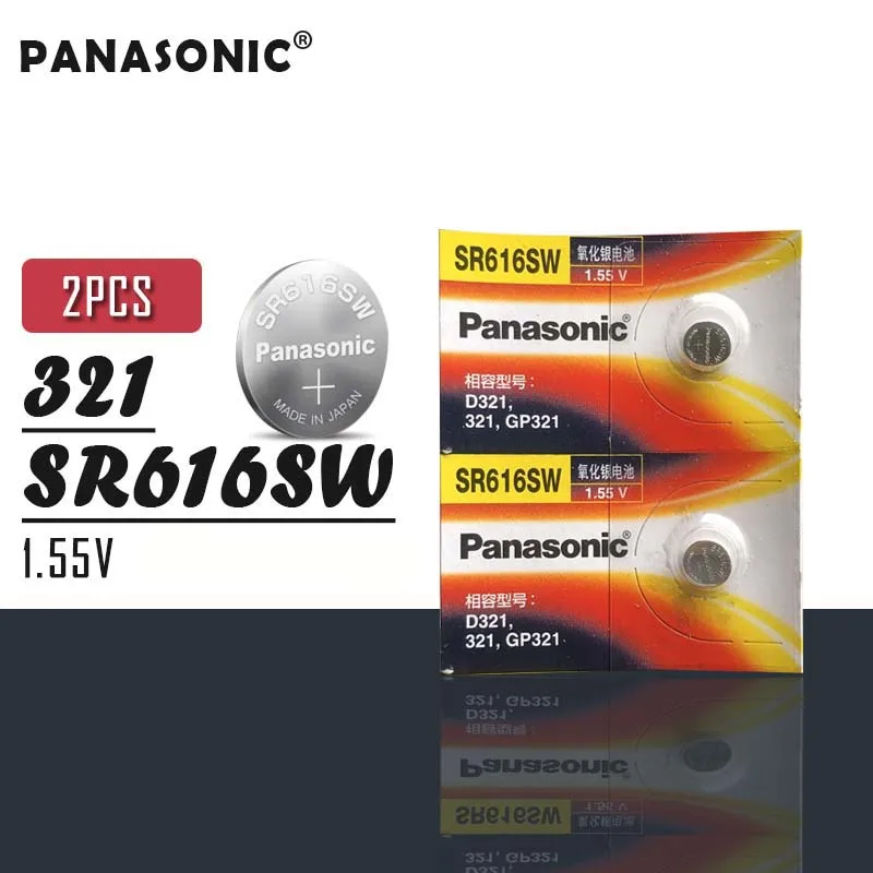 2 шт. оригинальный Panasonic 6 8*1 мм 1 55 в SR616SW Серебряный оксид батарея для часов 321 D321 SR65