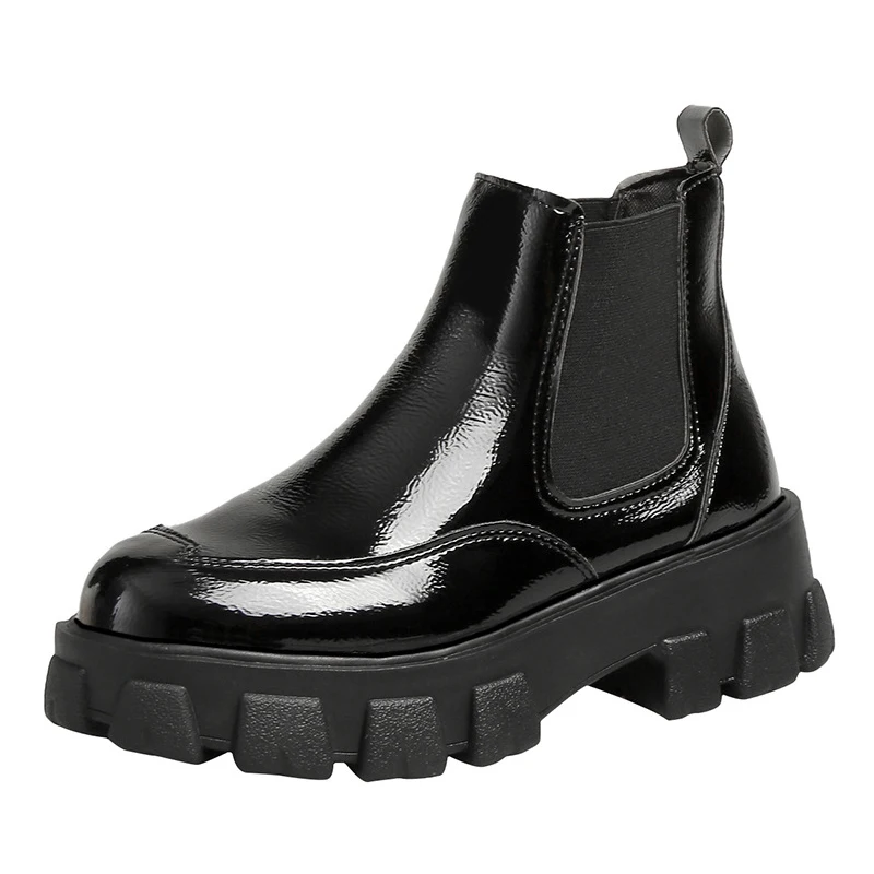 Chelsea Boots Female Women Shoes Platforms Woman Shoes Ankle Boots for Women Fashion 2021 Black Boot Female Heels Booties Sewing