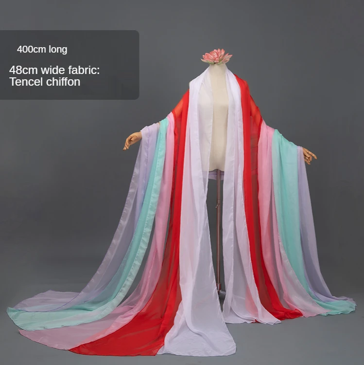 

Mingli Tengda Shawl Elegant Chiffon Hanfu Daily Versatile Pure Color Draped Silk Tang Style Female Shawl Fairy Cape Bolero Cloak