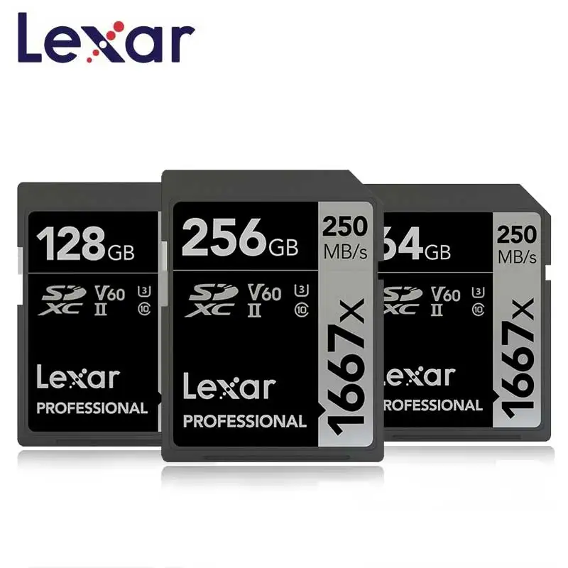 Lexar 32 GB/64 GB карты памяти SDHC 128 ГБ 256 ГБ SDXC U3 памяти флэш-карты 150 МБ/с. Class 10 1667X карт SD слот для карт памяти для 3D 4K видео Камера