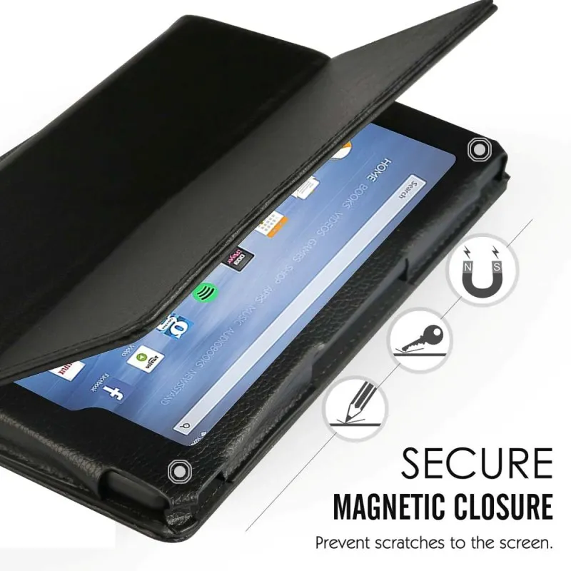 KK& LL для Amazon Fire HD 8(6-го/7-го/8-го поколения, выпуск) кожаный чехол-книжка с подставкой для планшета защитный чехол+ ручка