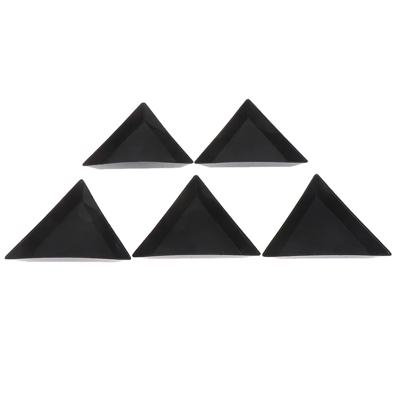 3Colors Plastic Triangle Nail Tray Nail Art Rhinestone Bead Crystal Sorting Storage Plate Manicure Tools Accessory 5pcs/lot