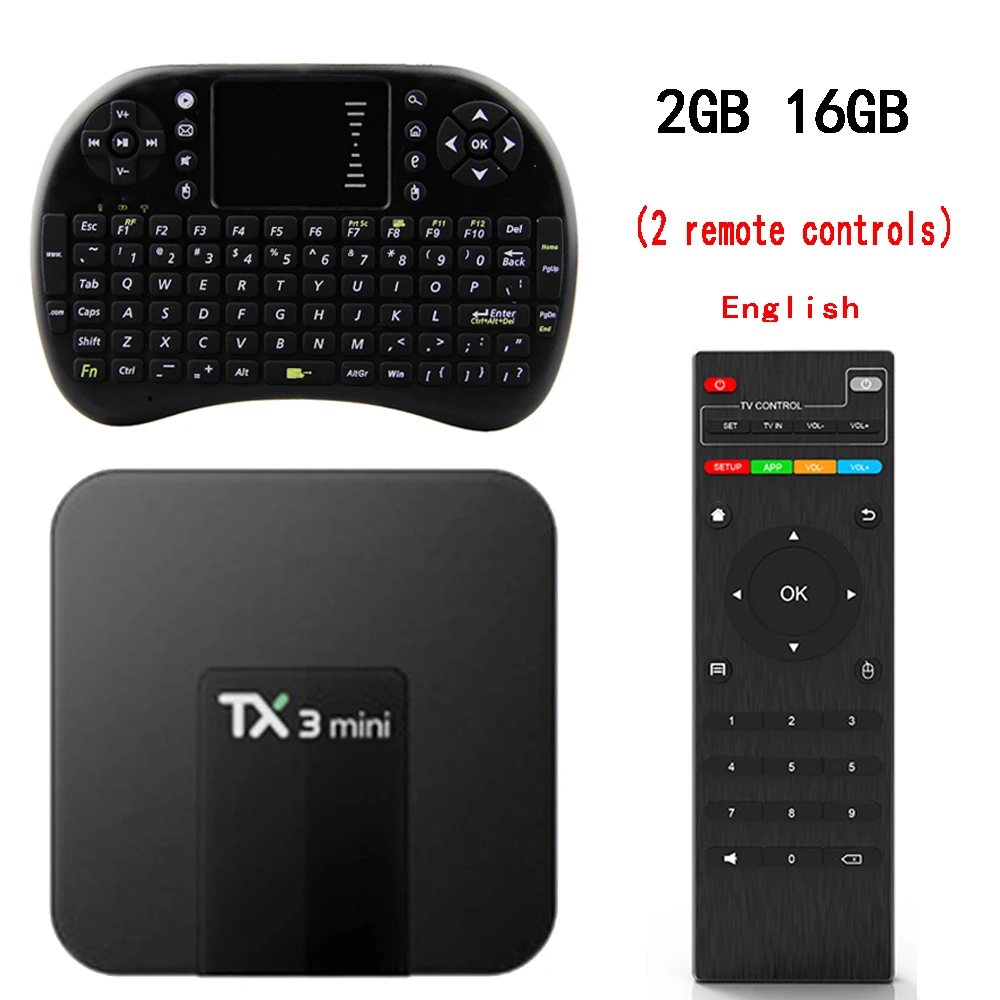 TX3 Мини Android 7,1 Smart tv BOX 2 Гб 16 Гб Amlogic S905W четырехъядерный комплект верхней коробки H.265 4K WiFi медиаплеер TX3mini 1 ГБ 8 ГБ - Цвет: 16GB with i8keyboard