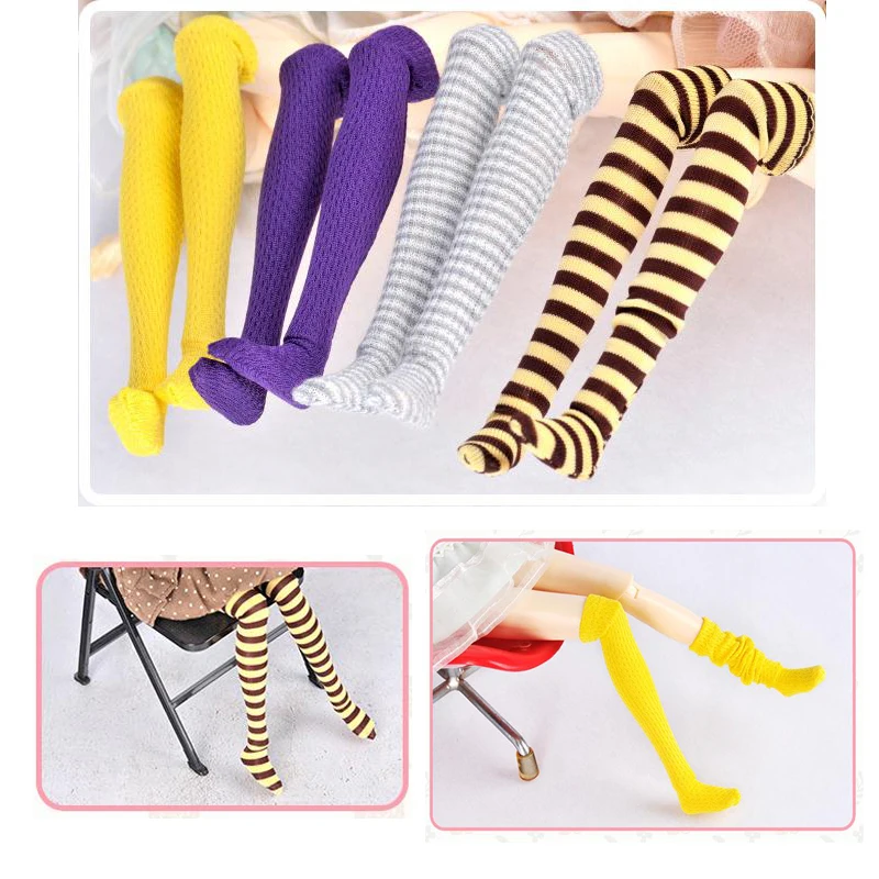 Случайные 3 пары модных чулок для кукол 1/6 Blyth Barbies Pullip Licca носки аксессуары одежды