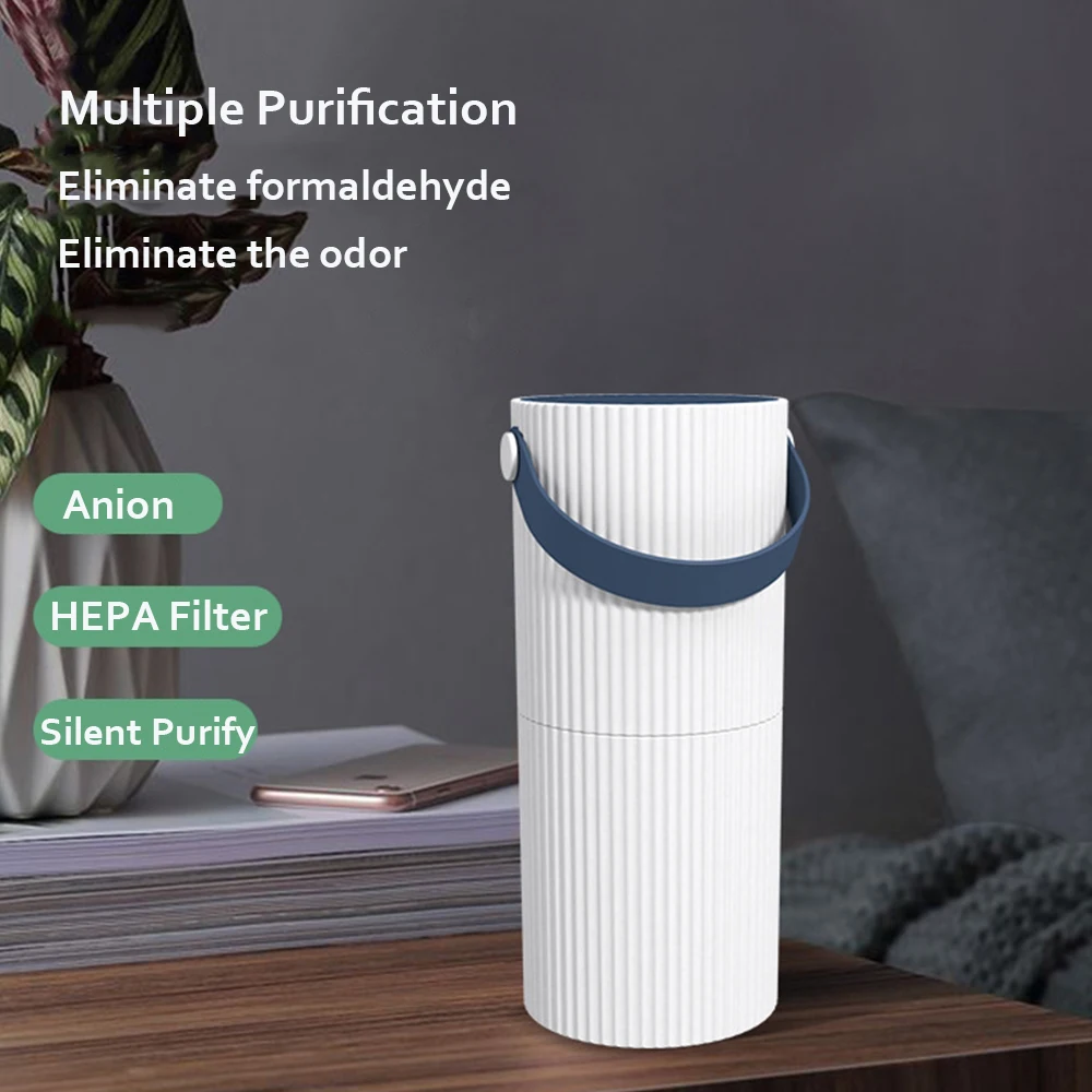 

Mini Air Purifier HEPA Carbon Filter Freshener Anion Odor Eliminator Remove Odor Smoke for Car Home Desktop