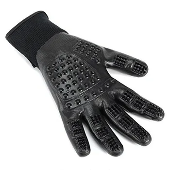 

Pets Gloves Pets Massage Brush Gloves Cats and Doggie Cleaning Bath mitten Black Soft Brush Two Packs (Left and Right Hand)