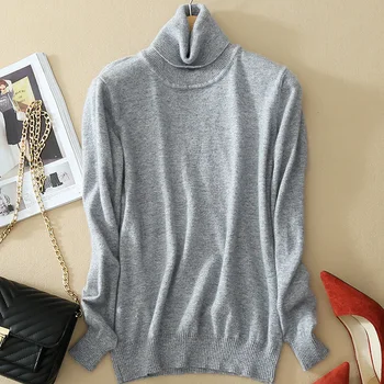 

Fashion Wool Sweater Women Autumn Winter Pullovers Women Long Sleeve Basic Turtleneck Sweater Female Knit Jumpers Pull Femme