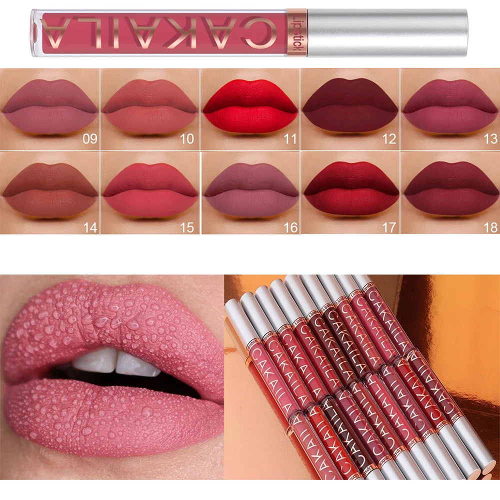 Lip Gloss Lip Makeup Lip Glaze 18 Color Moisturizing Lip Gloss Matte Velvet Liquid Lipstick for Cosmetic