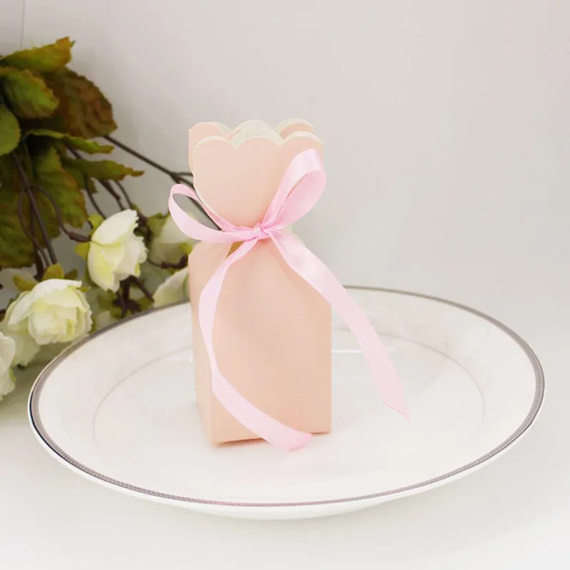 Роскошная коробка из крафт-бумаги, свадебные подарочные коробки для конфет, упаковочная коробка для торта, украшение дома - Цвет: Pink 2