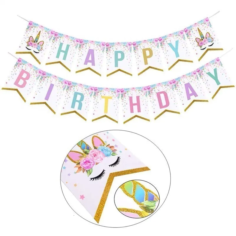 1 компл. Мульти темы С Днем Рождения овсянка Babyshower День Рождения украшения Детские стенды фото баннеры серпантин конфетти флаги