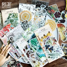 

60Pcs/Pack Vintage Plant Flower Stickers DIY Scrapbooking Journal Decorative Collage Paper Diary Journaling Stationery Supplies