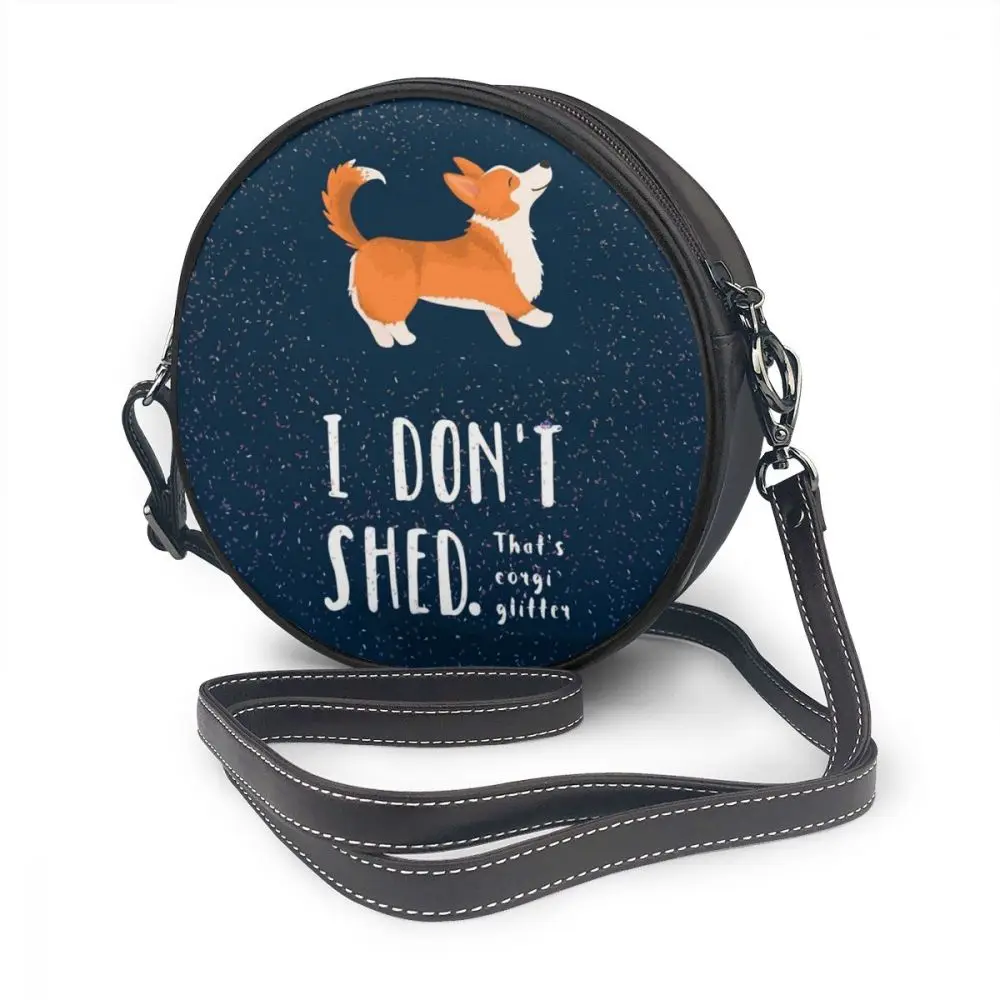 Сумка через плечо Welsh Corgi Pembroke, кожаная сумка Welsh Corgi Pembroke, многофункциональная Подростковая женская сумка, Круглый кошелек - Цвет: Corgi Glitter P