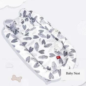 

Portable Crib Nest for Baby Travel Bed Removable Cotton Bassinet Cradle Bebe Playpen with Pillow