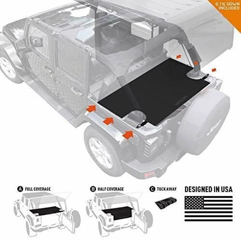 Rear Trunk Cargo Cover Security Shield Cover For Jeep Wrangler Jk 4 Doors  2007-2017 Anti-theft Protection Privacy Partition - Rear Racks &  Accessories - AliExpress