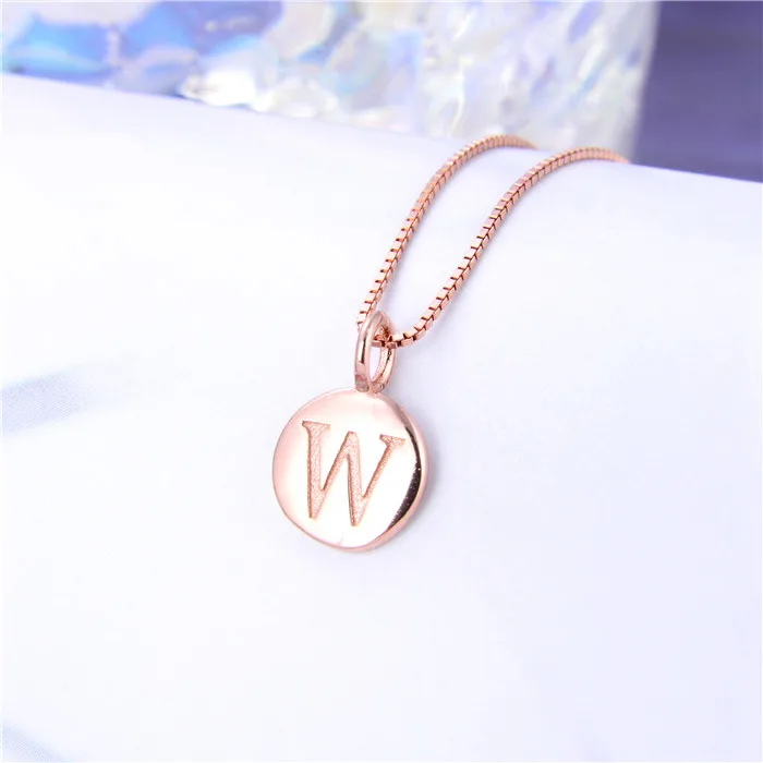rose gold Корейская версия популярных ювелирных изделий из серебра пробы, ожерелье из серебра 925 пробы, женское розовое золото, английские буквы, серебряное ожерелье - Окраска металла: rose gold