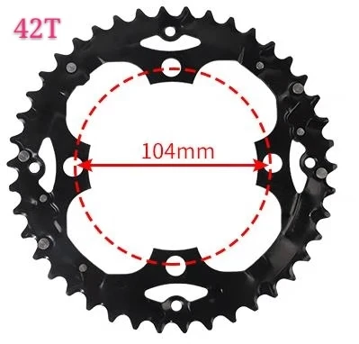 Велосипедная передняя Звездочка шатун зуб пластина BCD104 22T 24T 32T 42T 44T Велоспорт сталь Сверхлегкий Кривошип Звездочка аксессуары - Цвет: 42T Steel1