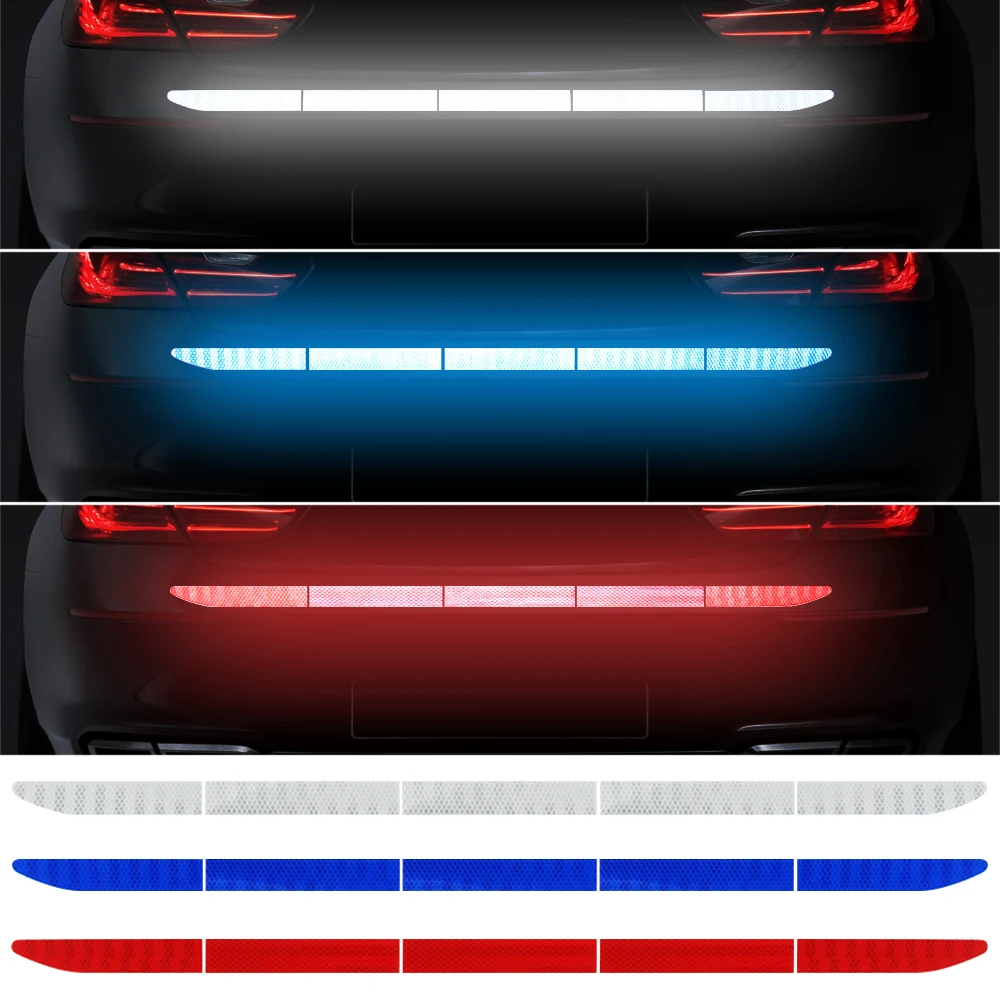 Pegatinas reflectantes de advertencia de seguridad nocturna para maletero de coche, para vw, gol, ford, passat b6, fiat, stilo, jeep, compass 2018, peugeot 208, ix35