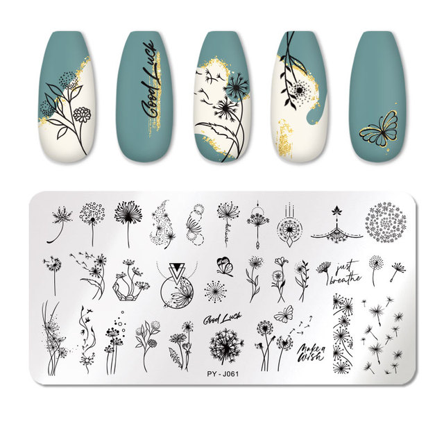 YOU Valentine's Day Nail Stamping Plates Rose Flower Love Theme Nail Art Plate Stainless Steel Nail Design Stencil Tools