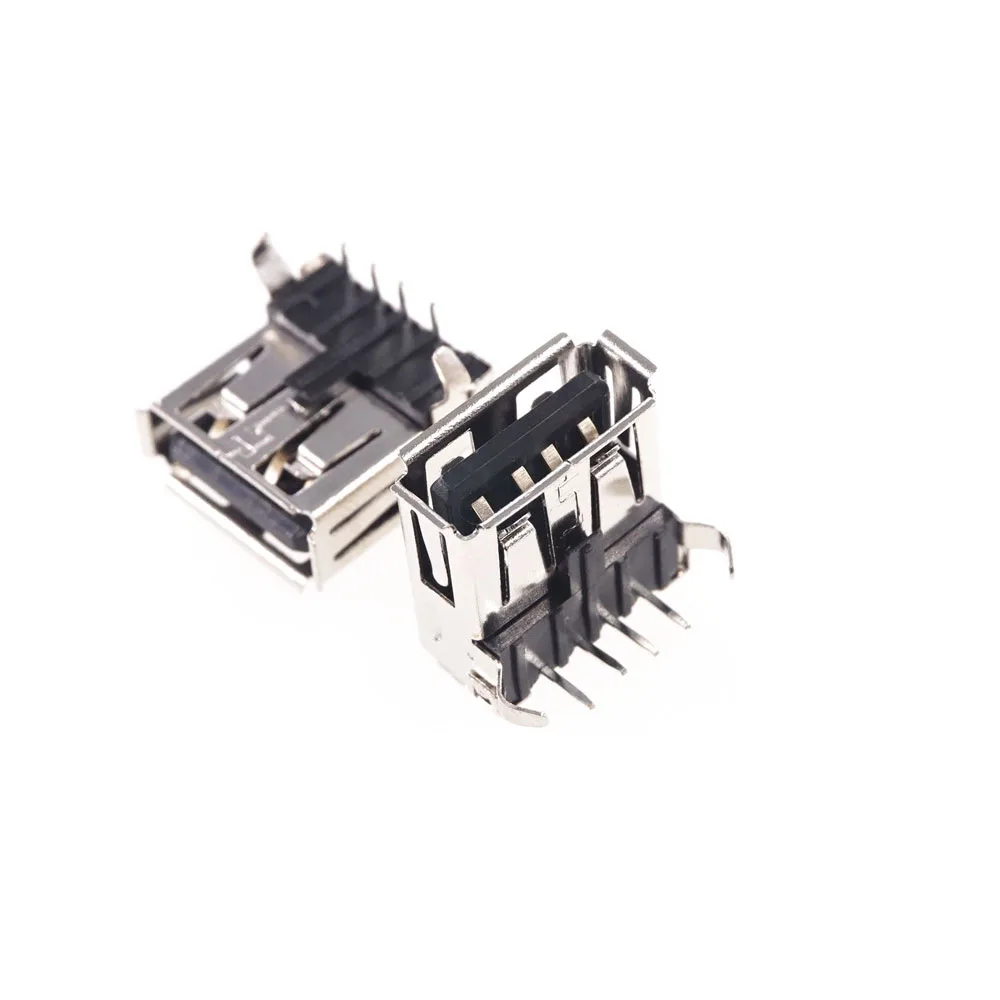 Разъем USB 2 0 типа A гнездо прямоугольный kink терминал через отверстия DIP PCB 1 порт 30 В