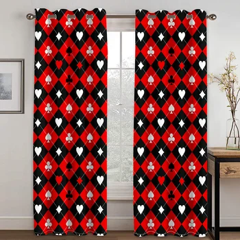 

Personalized Playing Card Printing Curtain Living Room Bedroom Curtain Home Decoration Curtain Essential Curtain