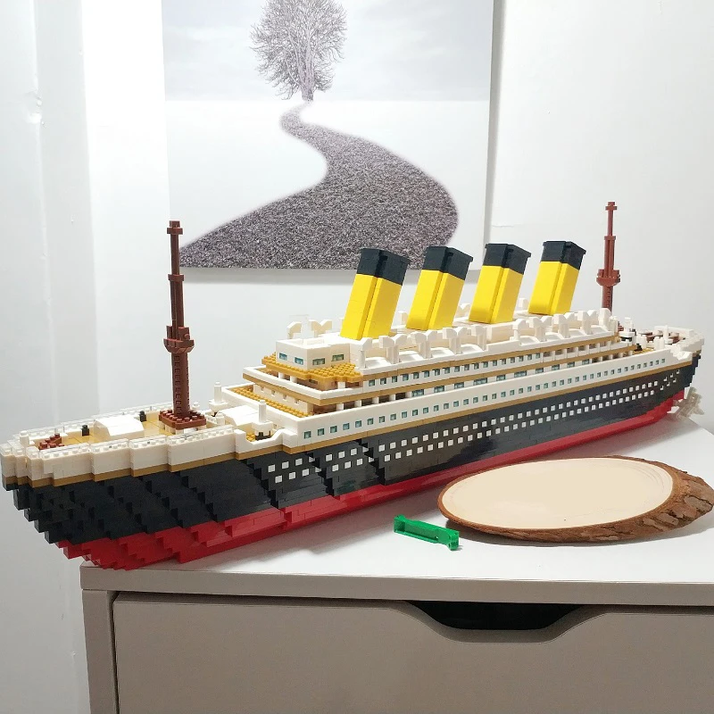 BS 9914 кино Титаник большой Круизный корабль лодка 3D модель 3800 шт DIY Мини Маленькие блоки Кирпич Алмазная Строительная игрушка для детей без коробки