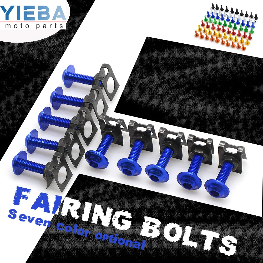 

10pcs 6mm Motorcycle Body Fairing Bolts Spire Speed Fastener Clips Screw Spring Bolots Nuts FOR HONDA Helix 250 Reflex NM4 Elite