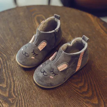 

Children Snow Boots Cotton Shoes Waterproof Non-slip Ankle Boots Kids Shoes Fashion Cartoon Rabbit Baby Girls Martin Boots 2019