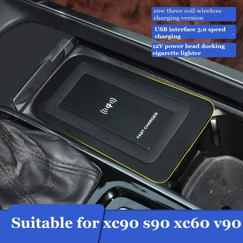 Najtaniej Bezprzewodowa ładowarka samochodowa dla volvo XC90 nowy XC60 S90 V90 2018 2019 specjalny telefon komórkowy do szybkiego ładowania telefonu płyta akcesoria samochodowe v60
