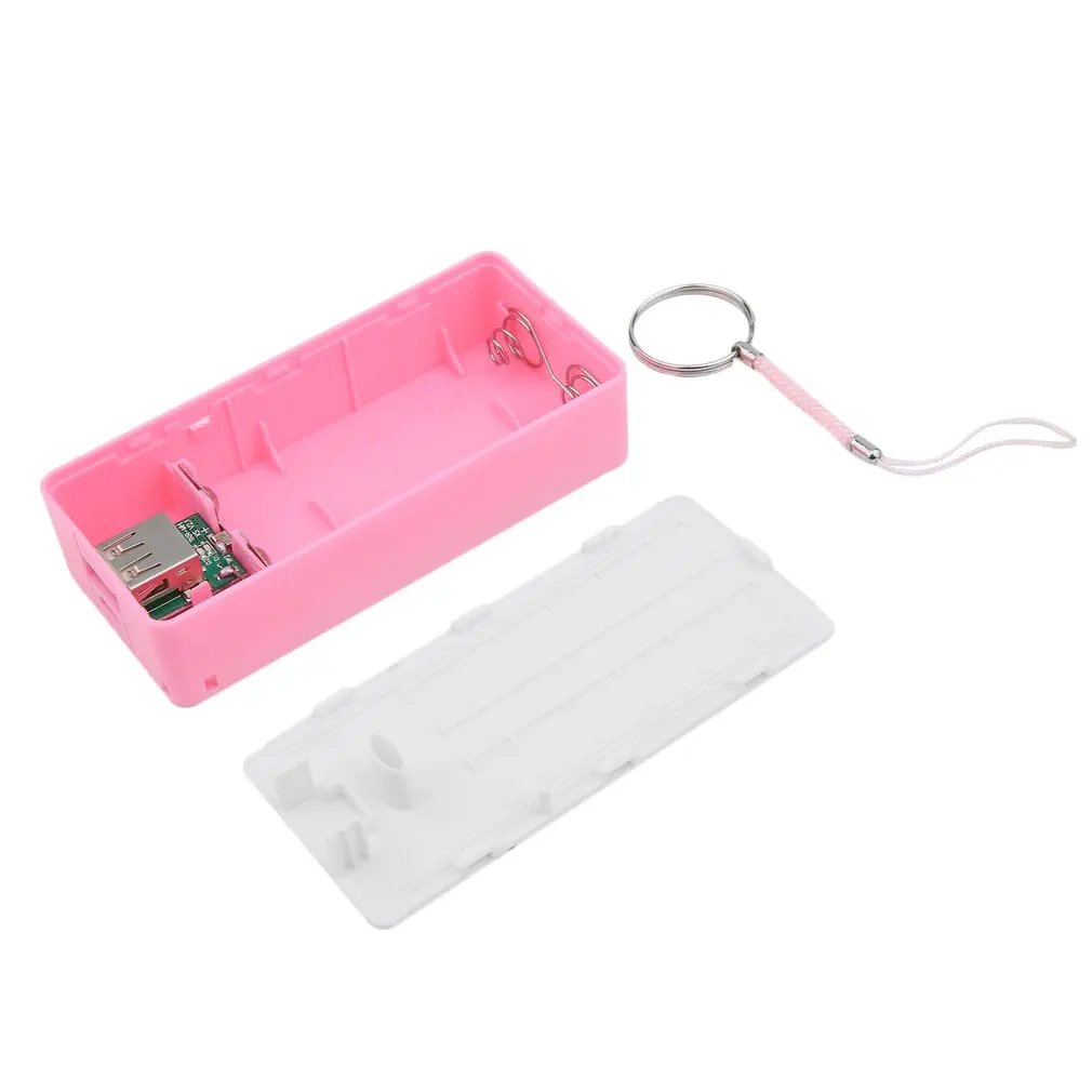 5 colors 5600mAh USB Charging Portable External Backup Battery Charger 2*18650 Battery Power Bank Case kit For CellPhones